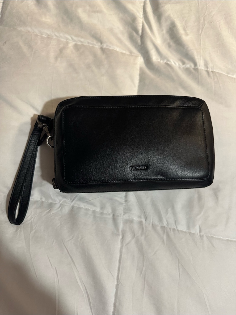 Picard Black Leather Men's Wristlet Organizer